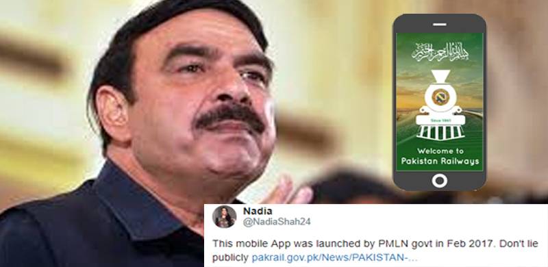 Sheikh Rashid announces Railways mobile app, but people believe he is taking credit for PML-N’s work