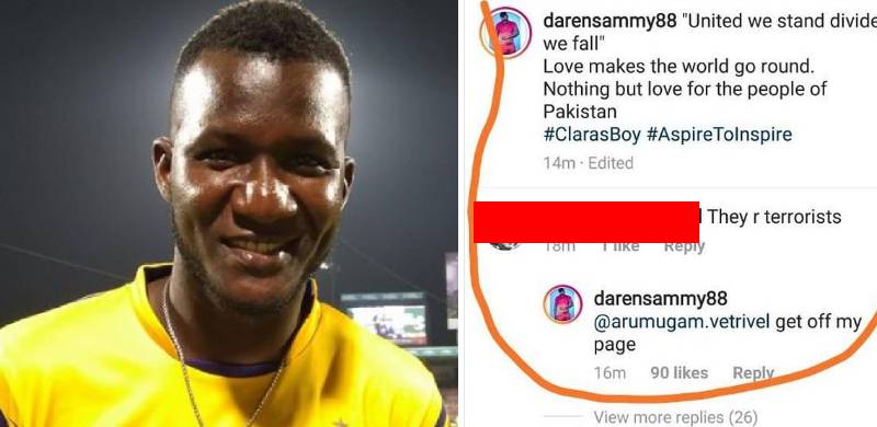 ‘Get Off My Page’: Darren Sammy Hits Back At Instagrammer Who Called Pakistanis ‘Terrorists’