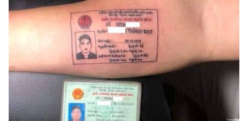 Man Tattoos ID Card On His Arm Because He Kept Forgetting The Number