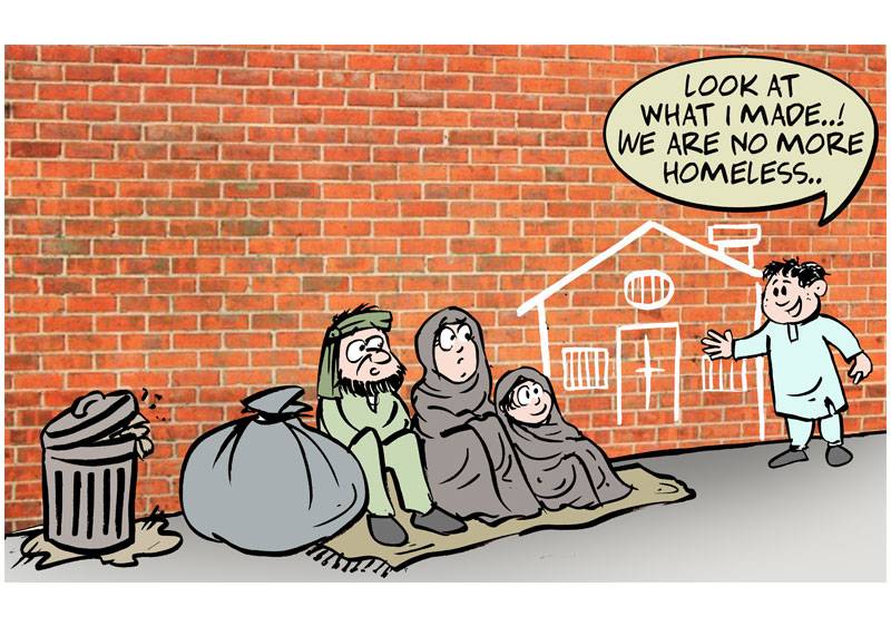 Cartoon By Afraid Canvas: Eviction Drives In Karachi, Islamabad Negate Govt’s Own Policy Of Providing Homes To The Homeless