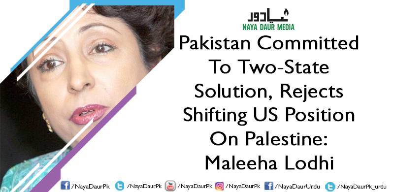 Pakistan Committed To Two-State Solution, Rejects Shifting US Position On Palestine: Maleeha Lodhi