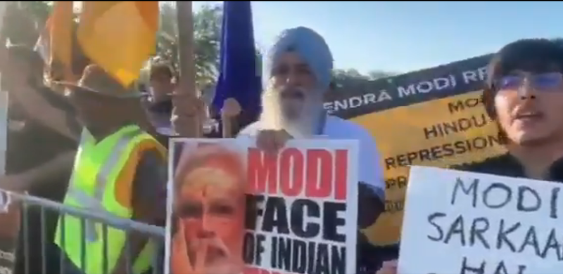Thousands Protest Outside Venue Of Indian Gathering To Welcome Modi In Houston