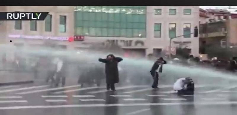 Fake: Video Of Hasidic Jews Being Blasted With 'Fire Hose' In NYC Originally From Jerusalem