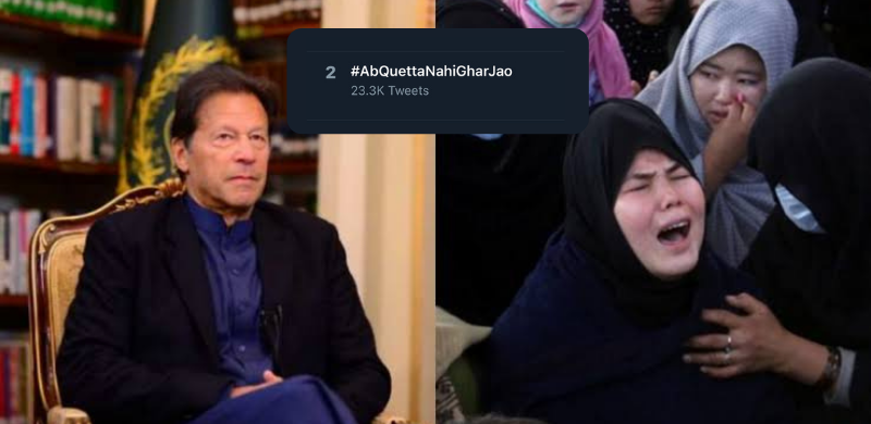 #AbQuettaNahiGharJao Trends On Twitter As Users Outraged Over PM Imran’s Remarks Against Hazaras