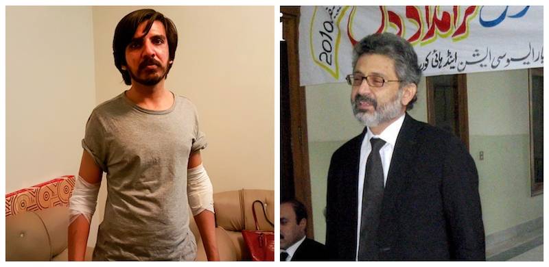 Justice Isa And Wife Pay Visit To Injured Journalist Asad Toor