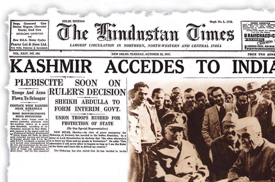 On October 27, 1947, facing a rebellion in Poonch and attack by Pakistan-based tribal militias, the Maharaja acceded Kashmir to India.