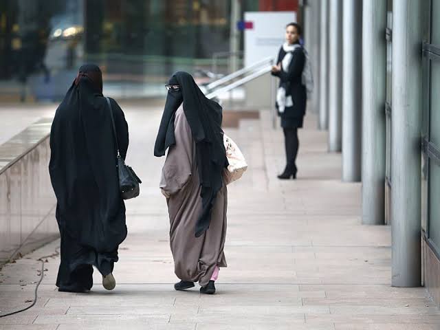 Veiled Muslim women in Denmark. 